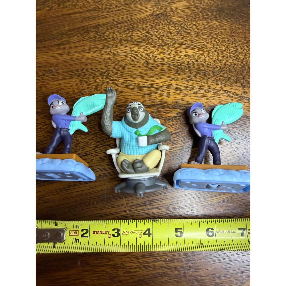 Disney Zootopia Flash Sloth and Judy‎ Hopps Fish Figure Set of 3 Toy Figures